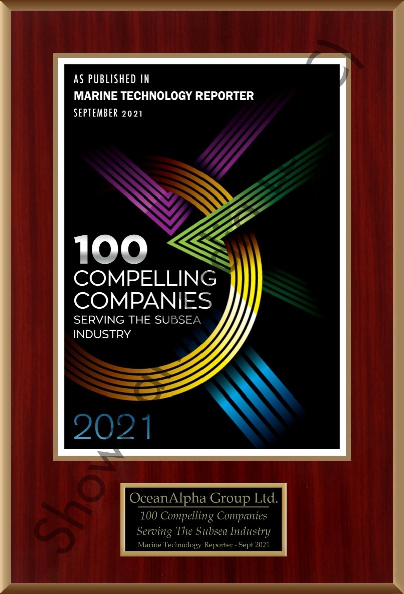2021年 MTR100杂志“全球最优秀100家海洋科技企业”
